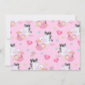 Het is een meisje Stork geboorte aankondiging (Achterkant)