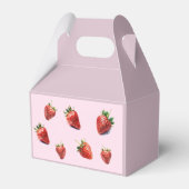 Het is een meisje Strawberry baby shower Bedankdoosjes (Achterkant)
