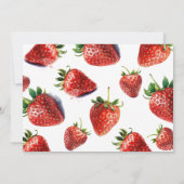 Het is een meisje Strawberry baby shower Bedankkaart (Achterkant)