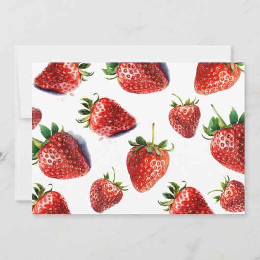 Het is een meisje Strawberry baby shower Bedankkaart (Achterkant)