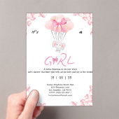 Het is een meisje.Sweet babyshower Acryl Uitnodigingen (Insitu (Draagbaar))