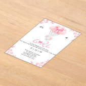 Het is een meisje.Sweet babyshower Acryl Uitnodigingen (Laagn)