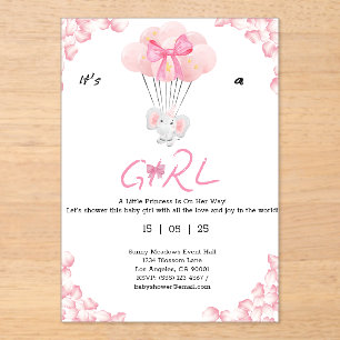 Het is een meisje.Sweet babyshower Acryl Uitnodigingen