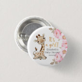 Het is een meisje! Sweet Giraffe Baby shower Ronde Button 3,2 Cm (Voorkant /achterkant)