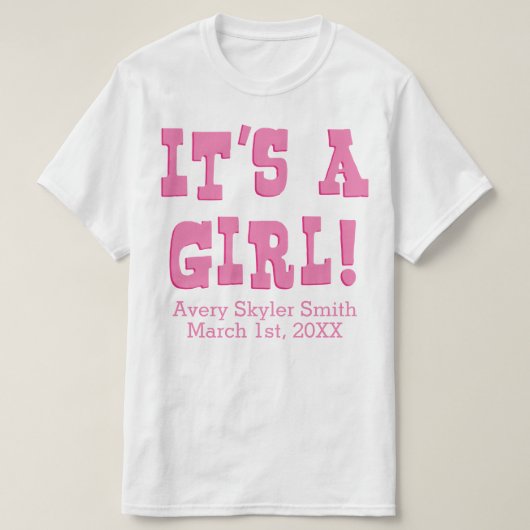 Het is een meisje t-shirt (Design voorkant)