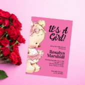 Het is een meisje Teddy Bear Baby shower Kaart