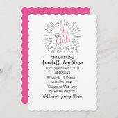 "Het is een meisje!" Tiara Baby Aankondigingen (Voorkant / Achterkant)