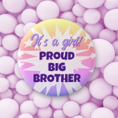 Het is een meisje! Trotse Big Brother Button