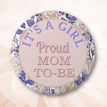 Het is een meisje! Trotse mama-to-be Button