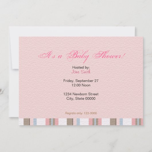 Het is een meisje! Uitnodiging (Achterkant)