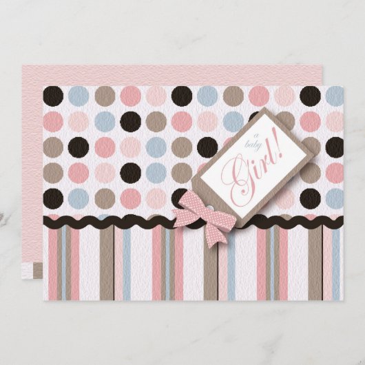 Het is een meisje! Uitnodiging (Voorkant / Achterkant)