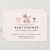 Het is een meisje | uitnodiging tot baby shower (Voorkant / Achterkant)