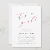 Het is een meisje | Uitnodiging tot Baby shower vo (Voorkant)