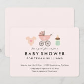 Het is een meisje | Uitnodiging voor babyshower (Voorkant / Achterkant)