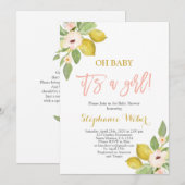 Het is een meisje van het Baby shower van Girlcitr Kaart (Voorkant / Achterkant)