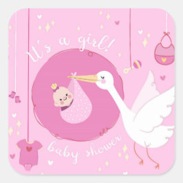 Het is een meisje vierkante sticker