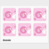 Het is een meisje vierkante sticker (Vel)