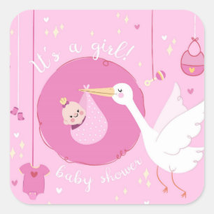 Het is een meisje vierkante sticker