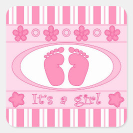 Het is een meisje vierkante sticker