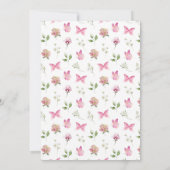 Het is een meisje vlinder bloemig Baby shower Kaart (Achterkant)