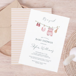 Het is een meisje Watercolor baby shower met simpe Briefkaart