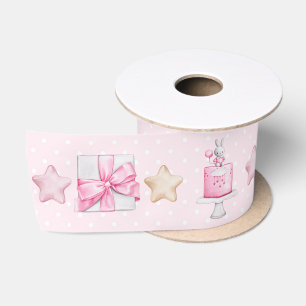 Het is een meisje! Watercolor Roze Clipart Baby Sh Satijnen Lint