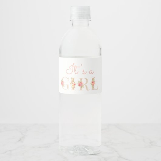 Het is een meisje waterfles label etiket (Voorkant)