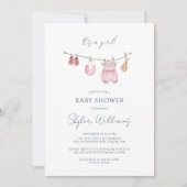 Het is een Meisje Waterverf Baby Shower met Eenvou Kaart (Voorkant)