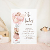 Het is een Meisje Waterverf Baby shower Vliegballo Kaart