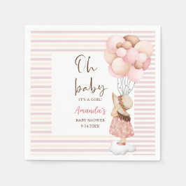 Het is een meisje Waterverf Baby shower Vliegende  Servet