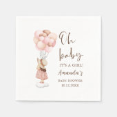 Het is een meisje waterverf babyshower vliegende b servet (Voorkant)