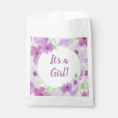 Het is een meisje! Waterverf Bloemen Baby shower Bedankzakje (Voorkant)