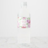 Het is een meisje, Waterverf Bloemen Baby shower Waterfles Etiket (Voorkant)