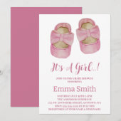 Het is een meisje waterverf Cute babyschoenen baby Kaart (Voorkant / Achterkant)