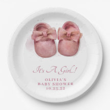 Het is een meisje waterverf Mooie babyschoenen bab