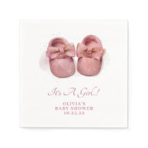 Het is een meisje waterverf Mooie babyschoenen bab