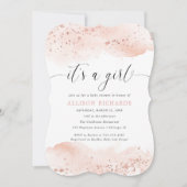 Het is een meisje waterverf roos gouden blush roze kaart (Voorkant)
