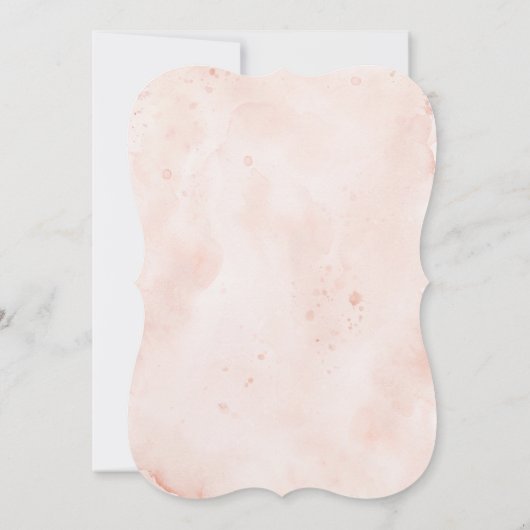 Het is een meisje waterverf roos gouden blush roze kaart (Achterkant)