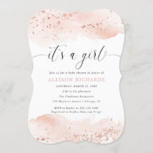 Het is een meisje waterverf roos gouden blush roze