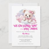 Het is een meisje waterverf woodland baby beer dou kaart (Voorkant)