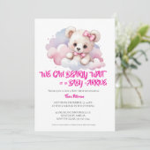 Het is een meisje waterverf woodland baby beer dou kaart (Staand voorkant)