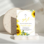 Het is een meisje! Waterverf Zonnebloem Baby showe Kaart