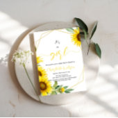 Het is een meisje! Waterverf Zonnebloem Baby showe Kaart