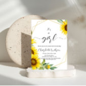 Het is een meisje! Waterverf Zonnebloem Baby showe Kaart