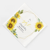 Het is een meisje! Waterverf Zonnebloem Baby showe Servet (Hoek)