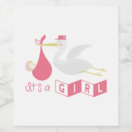 Het is een meisje wijn etiket (Enkel label)