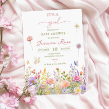 Het is een Meisje Wilde Bloem Baby Shower