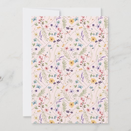Het is een Meisje Wildflower Bloemen Roze Baby sho Kaart (Achterkant)