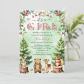 Het is een meisje Woodland Animals Baby shower Kaart (Staand voorkant)