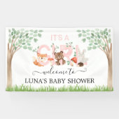 Het is een meisje Woodland Baby Shower Welkomstban Spandoek (Horizontaal)